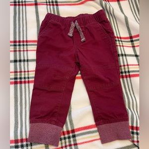 Cat & Jack Burgundy Reinforced Knee Joggers Size 18 Months